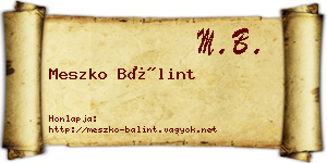 Meszko Bálint névjegykártya